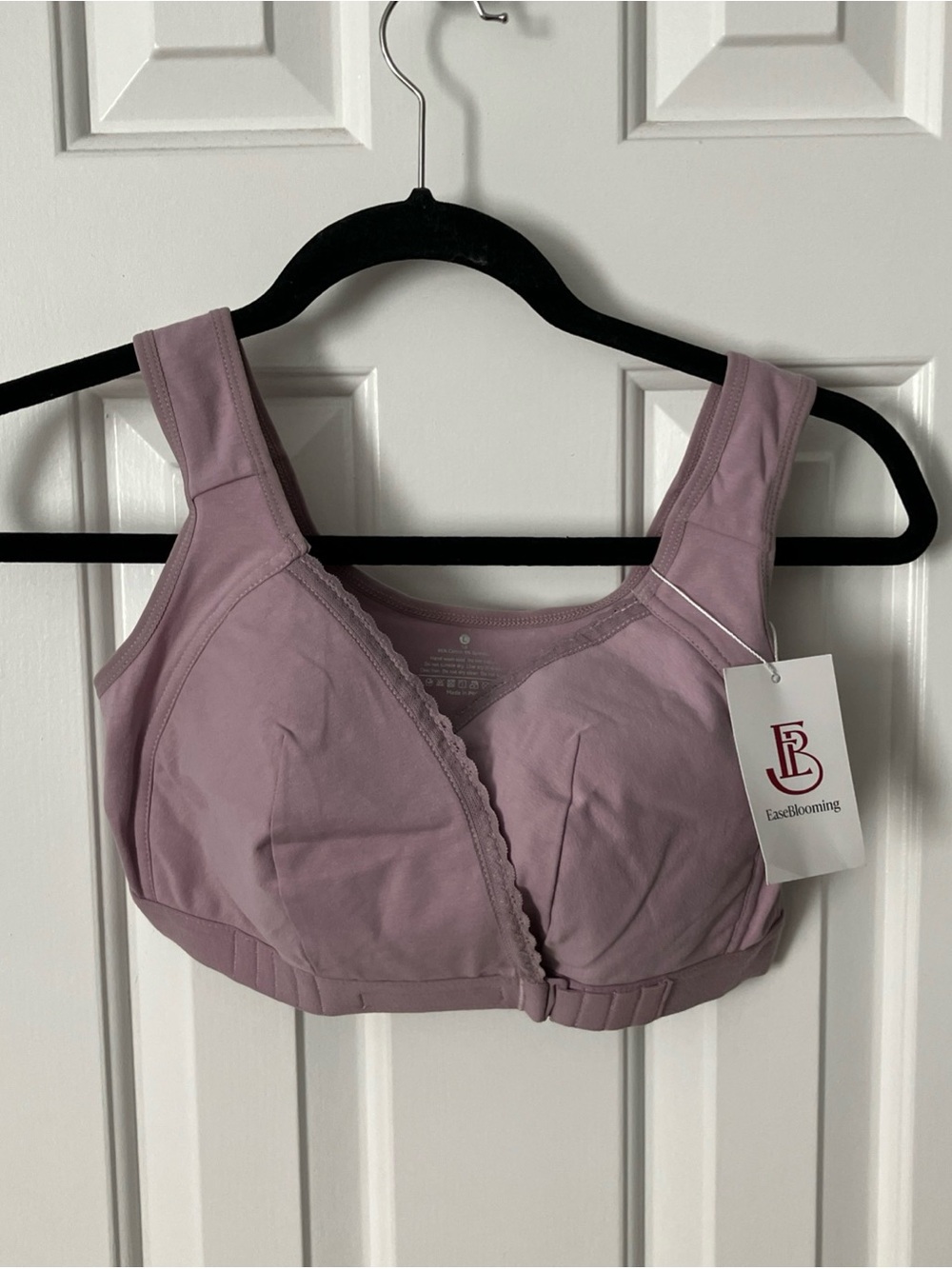 Lavender Wireless Support Bra with Front Closure